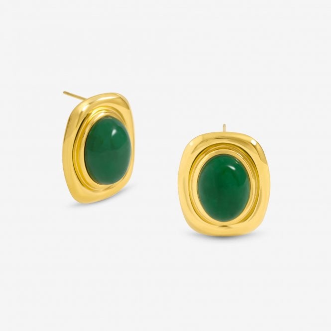 jon richard Jon Richard Gold Plated And Green Statement Earrings