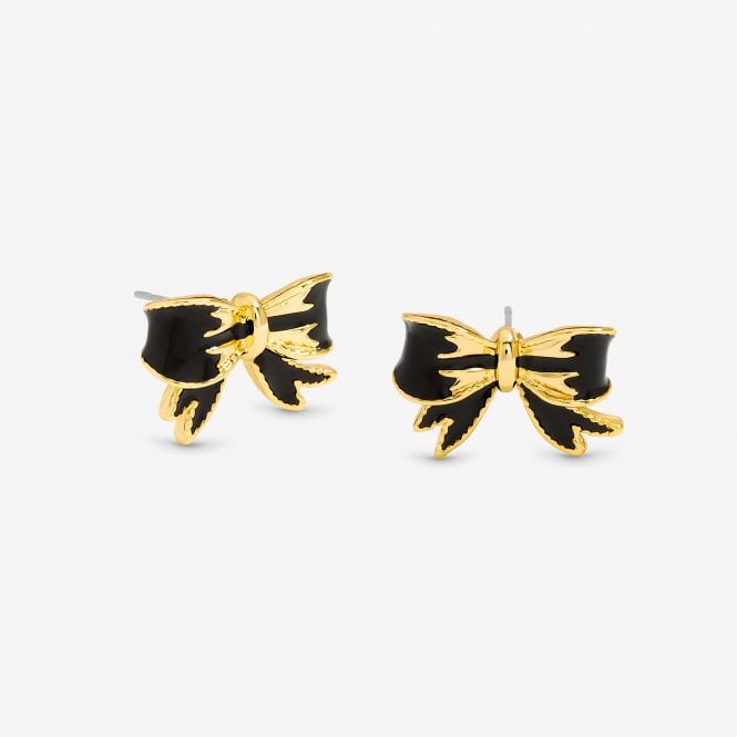 jon richard Jon Richard Gold Plated and Jet Bow Earrings