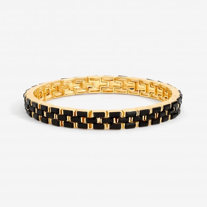 jon richard Jon Richard Gold Plated and Jet Crystal Chain Stretch Bracelet