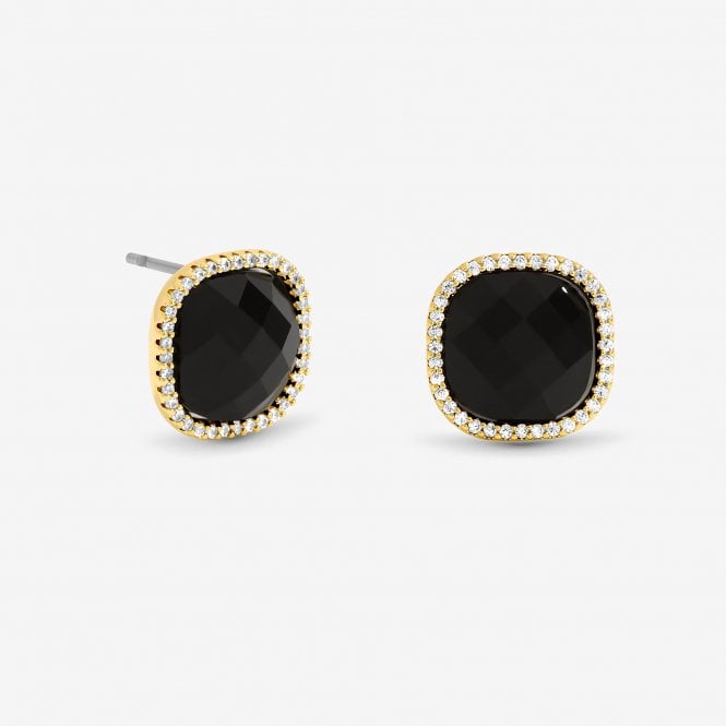jon richard Jon Richard Gold Plated and Jet Crystal Stud Earrings