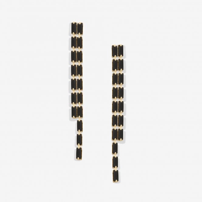 jon richard Jon Richard Gold Plated And Jet Double Drop Earrings