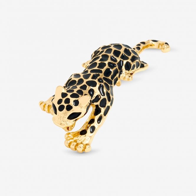 Jon Richard Jon Richard Gold Plated And Jet Lepoard Brooch - Gift Box