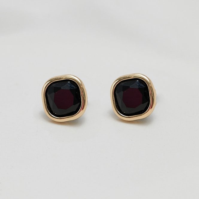 Jon Richard Jon Richard Gold Plated And Jet Stone Clip Earrings