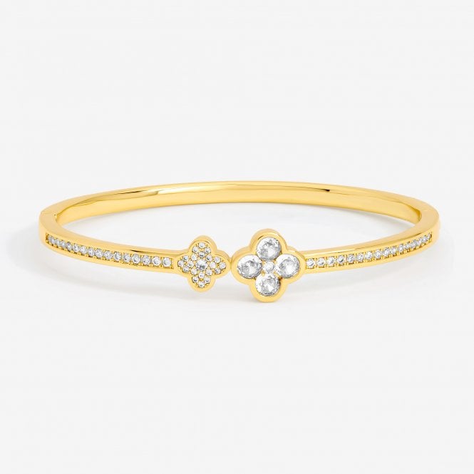 jon richard Jon Richard Gold Plated and Pave Clover Bangle