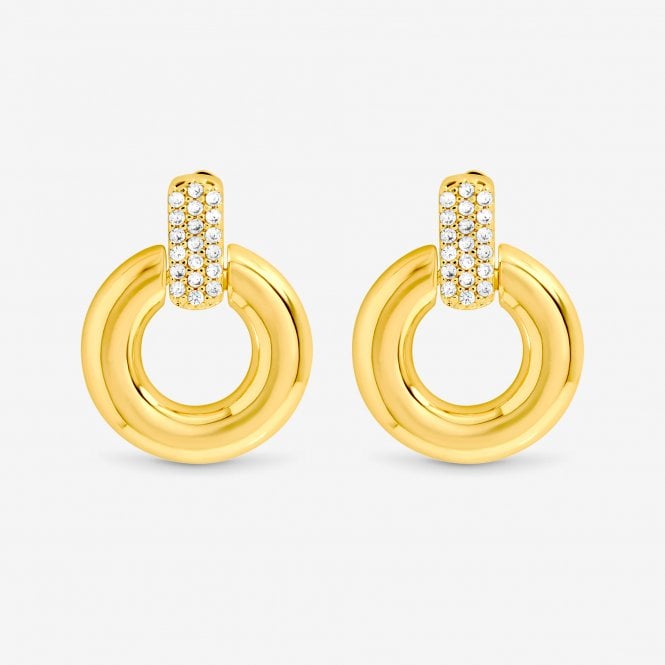 jon richard Jon Richard Gold Plated and Pave Door Knocker Earrings