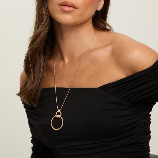 Jon Richard Jon Richard Gold Plated And Pave Long Pendant