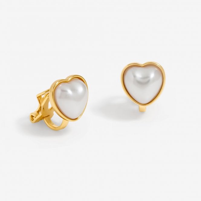 jon richard Jon Richard Gold Plated And Pearl Heart Clip Earrings