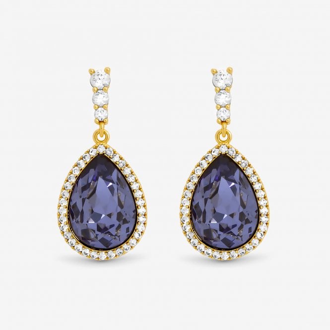 jon richard Jon Richard Gold Plated and Tanzanite Pear Drop Earrings