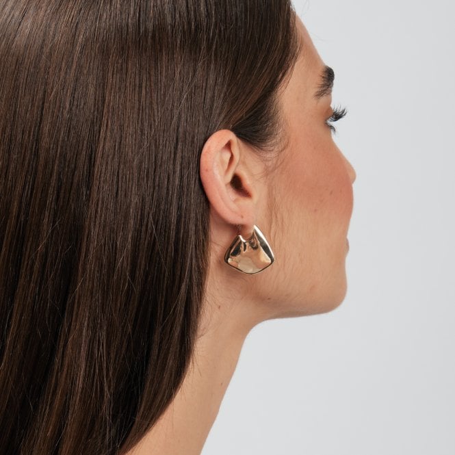 Jon Richard Jon Richard Gold Plated Angular Polished Earrings