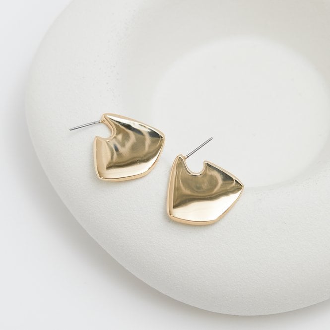 Jon Richard Jon Richard Gold Plated Angular Polished Earrings