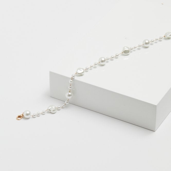 Jon Richard Jon Richard Gold Plated Baroque Mixed Pearl Necklace