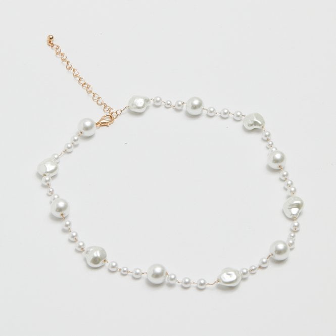 jon richard Jon Richard Gold Plated Baroque Mixed Pearl Necklace