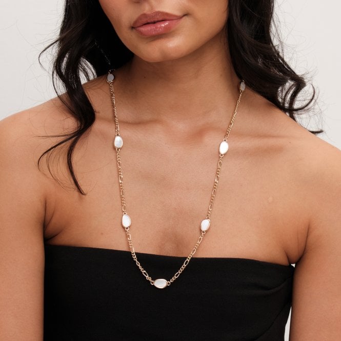 Jon Richard Jon Richard Gold Plated Chain And Shell Station Necklace