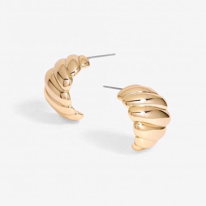 jon richard Jon Richard Gold Plated Chunky Ridge Dome Earrings