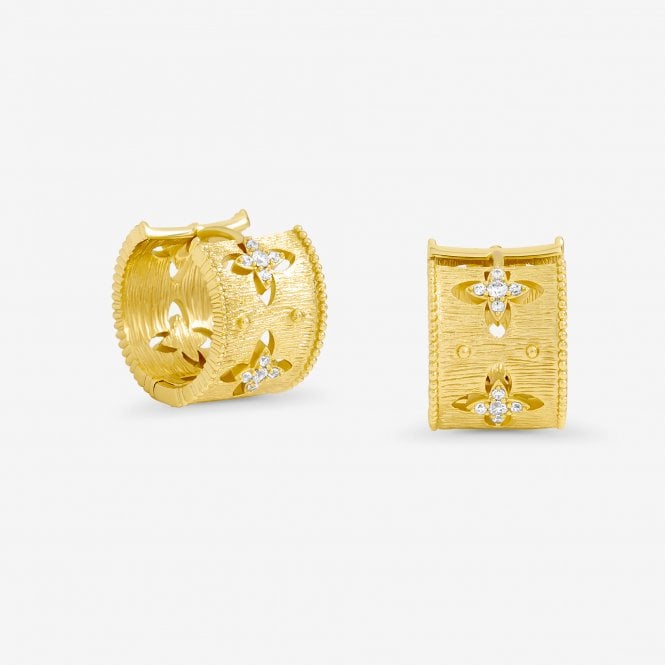 jon richard Jon Richard Gold Plated Clover Hoop Earrings