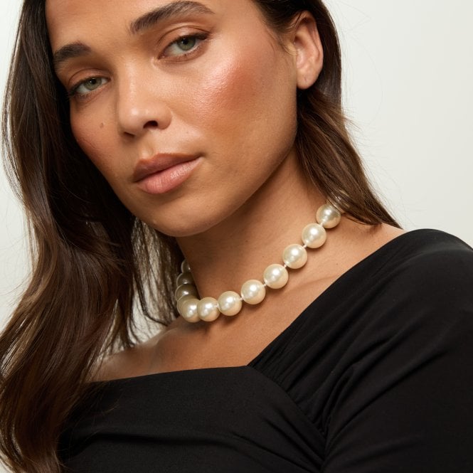 Jon Richard Jon Richard Gold Plated Cream Pearl Statement Necklace