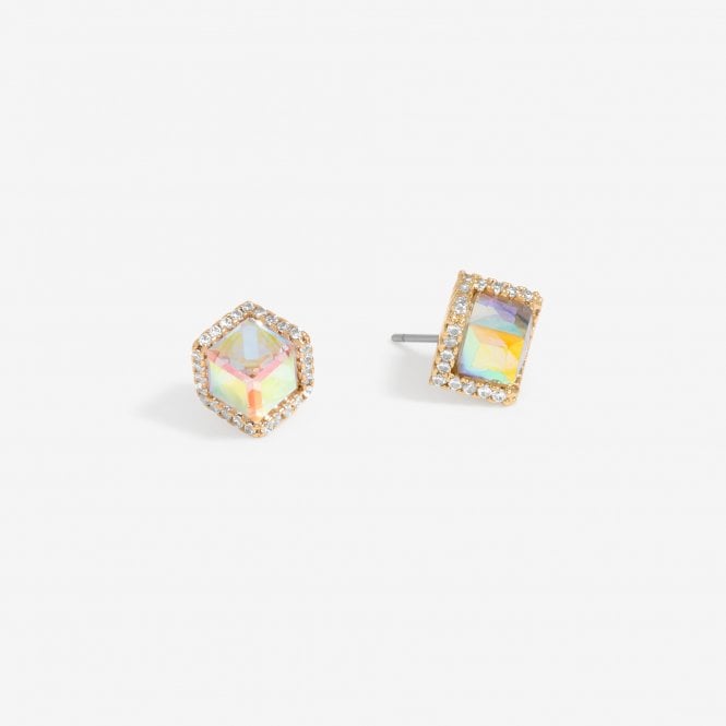 jon richard Jon Richard Gold Plated Crystal And Ab Cube Earrings