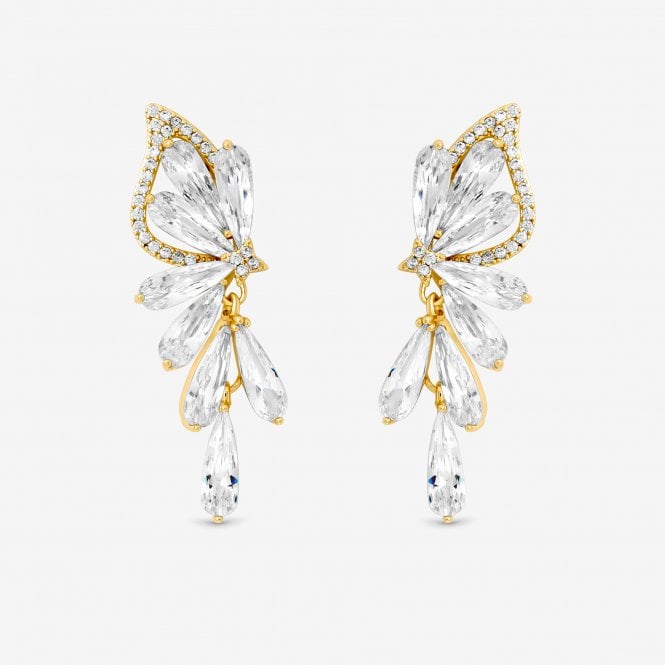 jon richard Jon Richard Gold Plated Crystal Floral Droplet Earrings