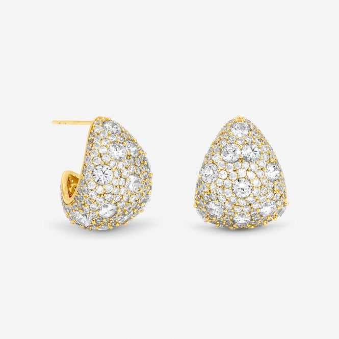 jon richard Jon Richard Gold Plated Crystal Large Dome Earrings