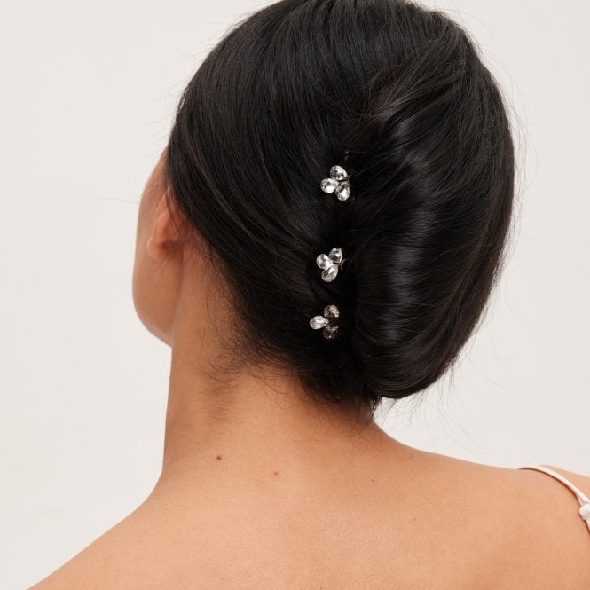 Jon Richard Jon Richard Gold Plated Crystal Leaf Hair Pins