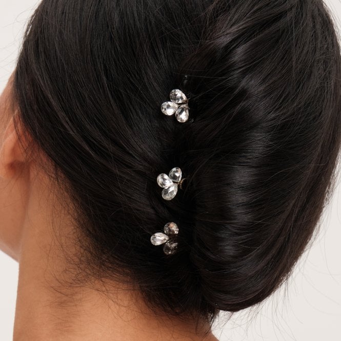 Jon Richard Jon Richard Gold Plated Crystal Leaf Hair Pins