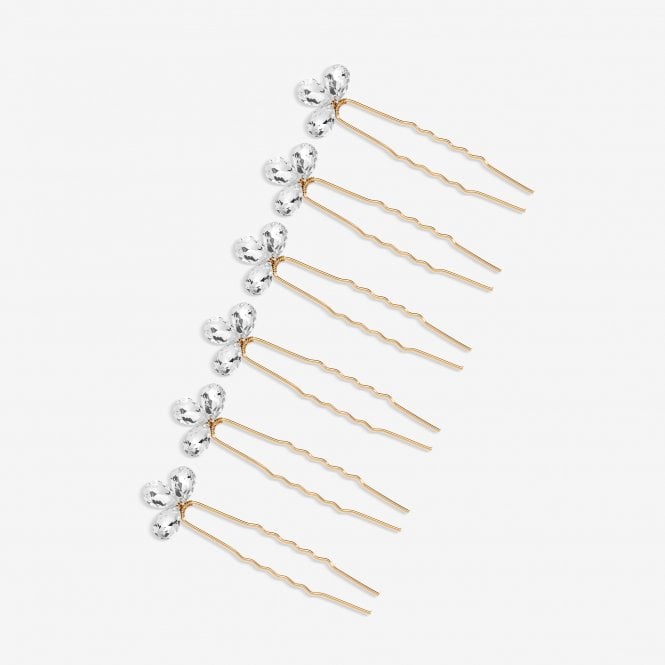 jon richard Jon Richard Gold Plated Crystal Leaf Hair Pins