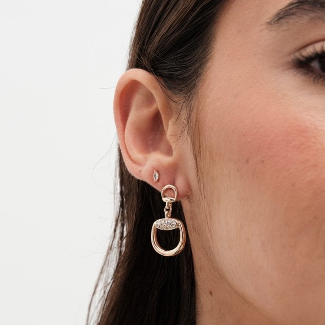 Jon Richard Jon Richard Gold Plated Crystal Snaffle Drop Earrings