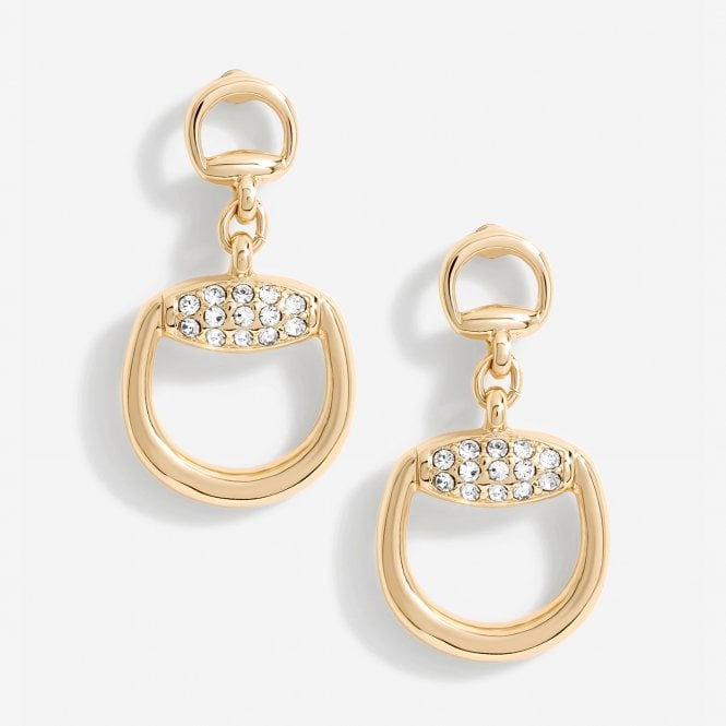 jon richard Jon Richard Gold Plated Crystal Snaffle Drop Earrings
