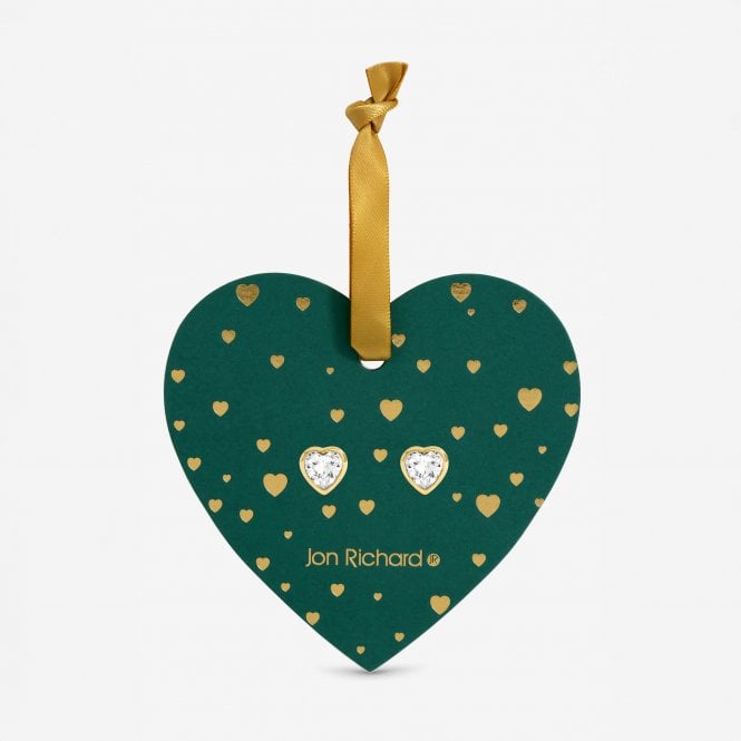 jon richard Jon Richard Gold Plated Cubic Zirconia 18K Crystal Heart studs - Hanging Heart