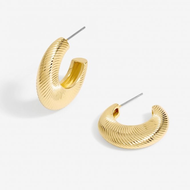 jon richard Jon Richard Gold Plated Diamond Cut Hoop Earrings