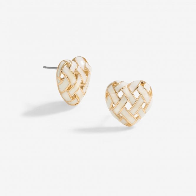 jon richard Jon Richard Gold Plated Enamel Heart Weave Earrings
