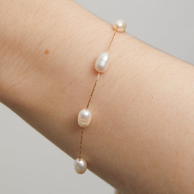 Jon Richard Jon Richard Gold Plated Fine Chain And Freshwater Pearl Bracelet