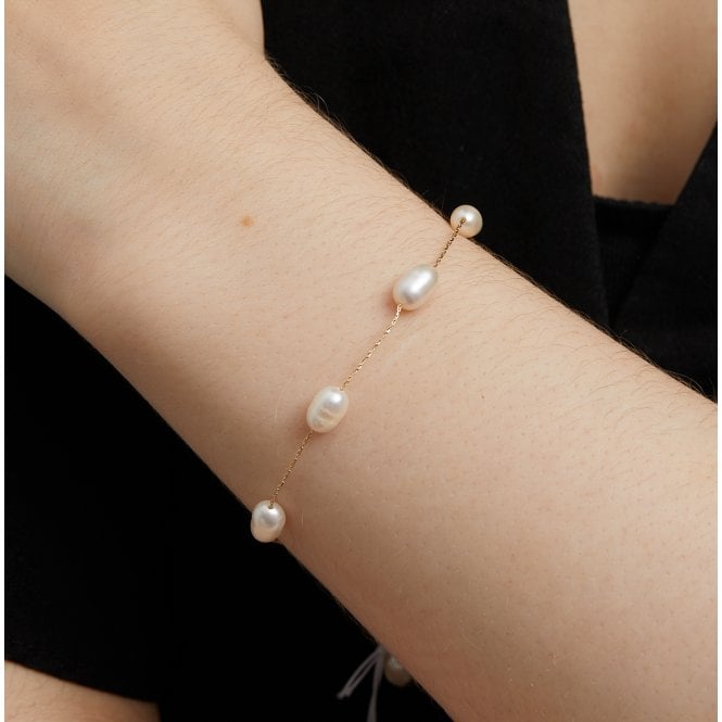 Jon Richard Jon Richard Gold Plated Fine Chain And Freshwater Pearl Bracelet