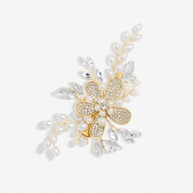 jon richard Jon Richard Gold Plated Floral And Pearl Hair Slide