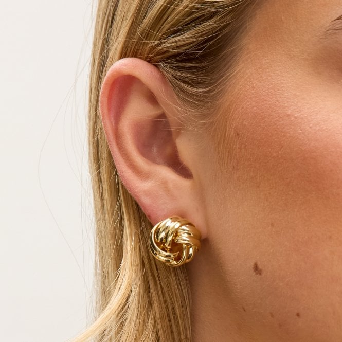 Jon Richard Jon Richard Gold Plated Knot Stud Earrings