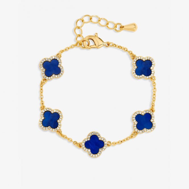 jon richard Jon Richard Gold Plated Lapis Clover Bracelet