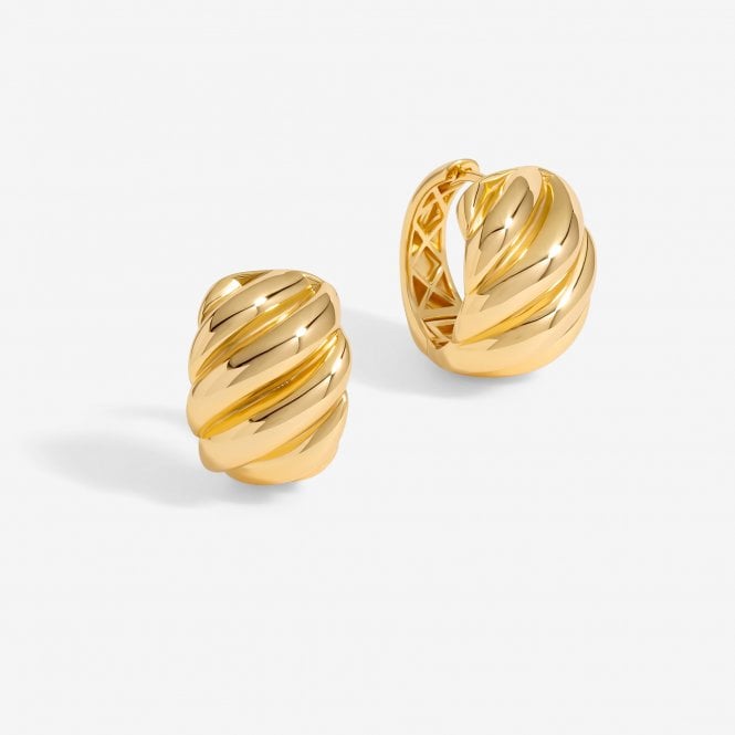 jon richard Jon Richard Gold Plated Large Ridge Hoop Earrings