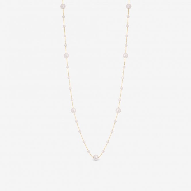 jon richard Jon Richard Gold Plated Mixed Pearl and Gold Chain Rope Necklace