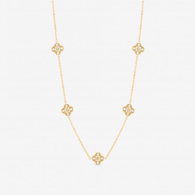jon richard Jon Richard Gold Plated Pave Clover Necklace