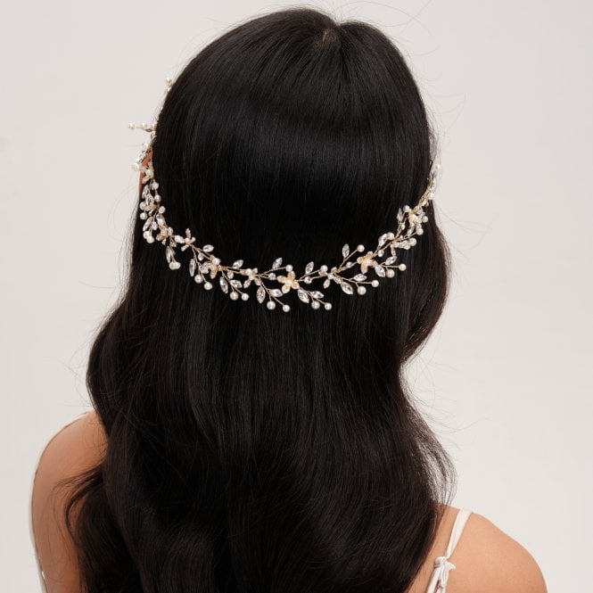 Jon Richard Jon Richard Gold Plated Pearl And Crystal Floral Hair Vine