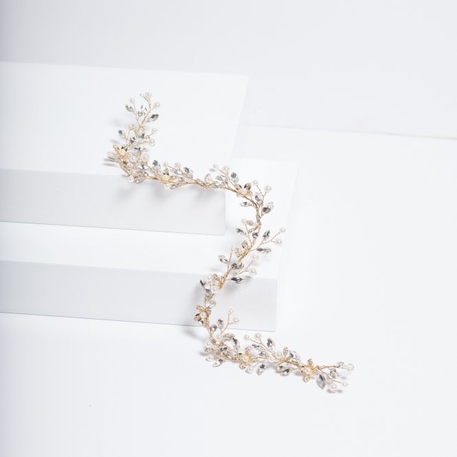Jon Richard Jon Richard Gold Plated Pearl And Crystal Floral Hair Vine