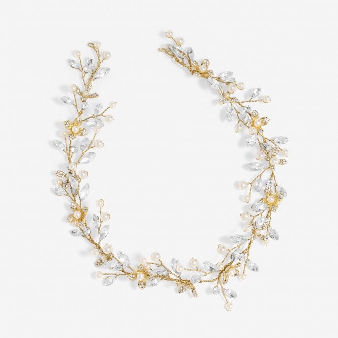 jon richard Jon Richard Gold Plated Pearl And Crystal Floral Hair Vine