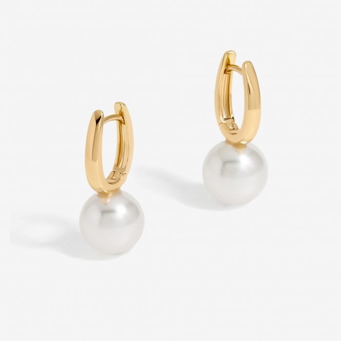 jon richard Jon Richard Gold Plated Pearl Drop Hoop Earrings