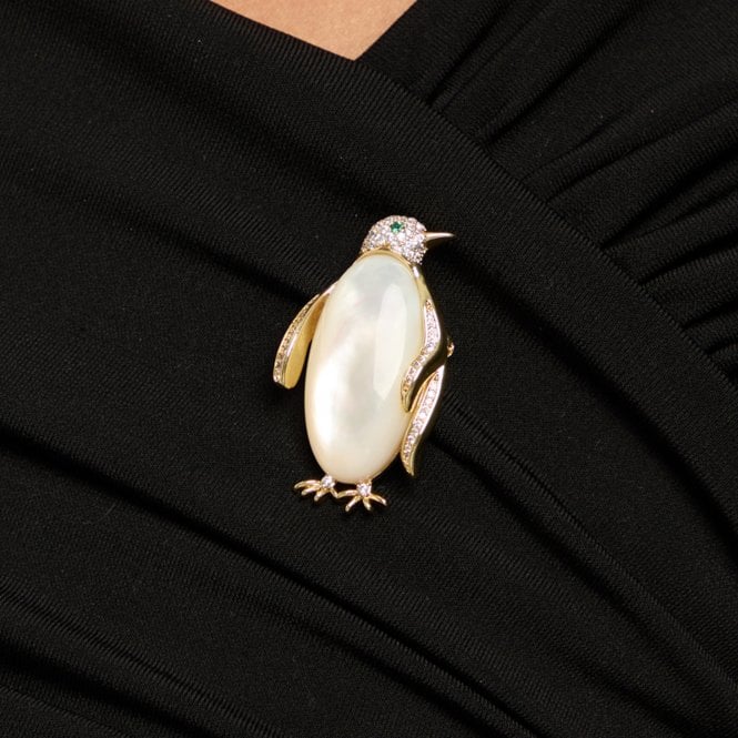 Jon Richard Jon Richard Gold Plated Pengiun Brooch - Gift Box