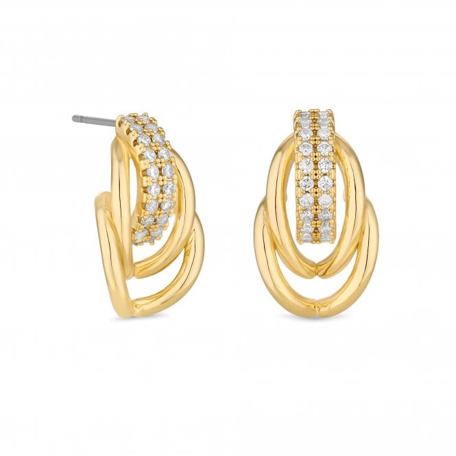 jon richard Jon Richard Gold Plated Polished And Pave Door Knocker Earrings