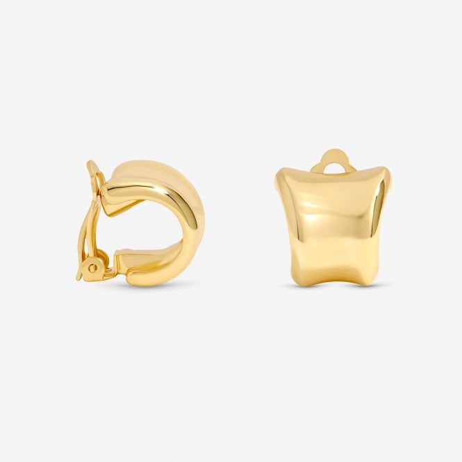 jon richard Jon Richard Gold Plated Polished Curved Clip Earrings