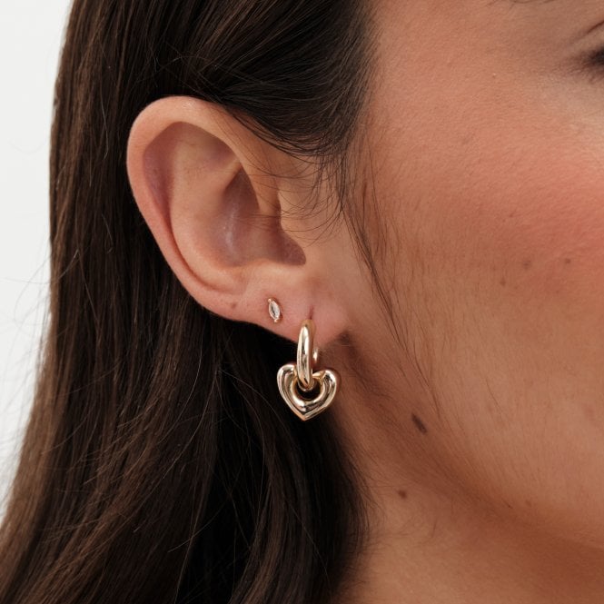 Jon Richard Jon Richard Gold Plated Polished Heart Door Knocker Earrings