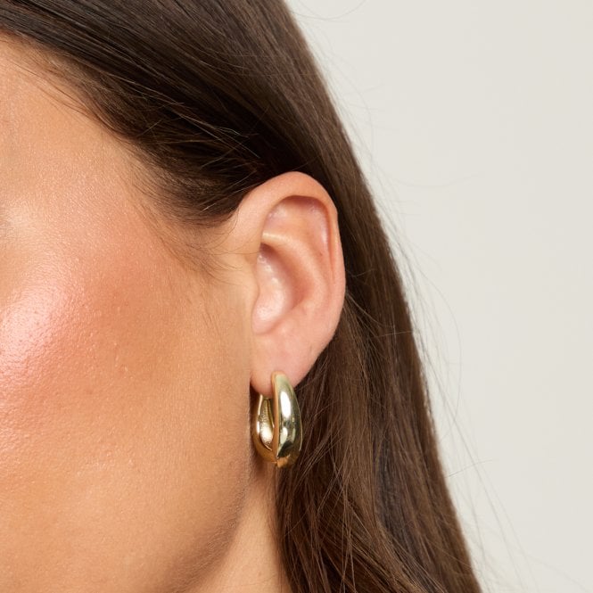 Jon Richard Jon Richard Gold Plated Polished Hoop Earrings