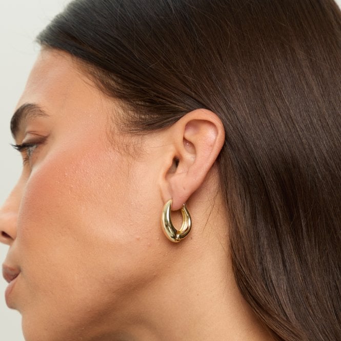 Jon Richard Jon Richard Gold Plated Polished Hoop Earrings