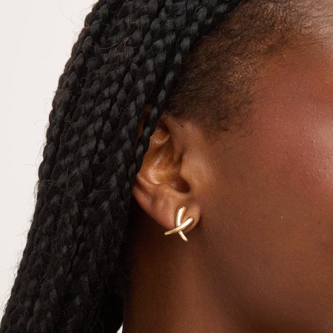 Jon Richard Jon Richard Gold Plated Polished Kiss Earrings